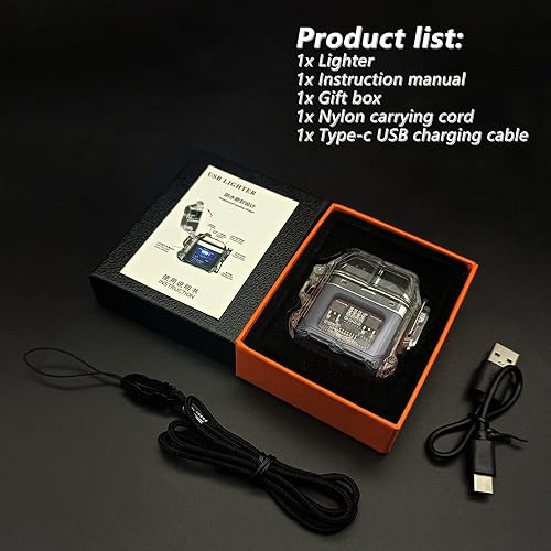Miniatura 6 de BABOBIU Encendedor eléctrico de arco de plasma, sin llama, resistente al viento, portátil, impermeable para exteriores, senderismo, aventura (negro)