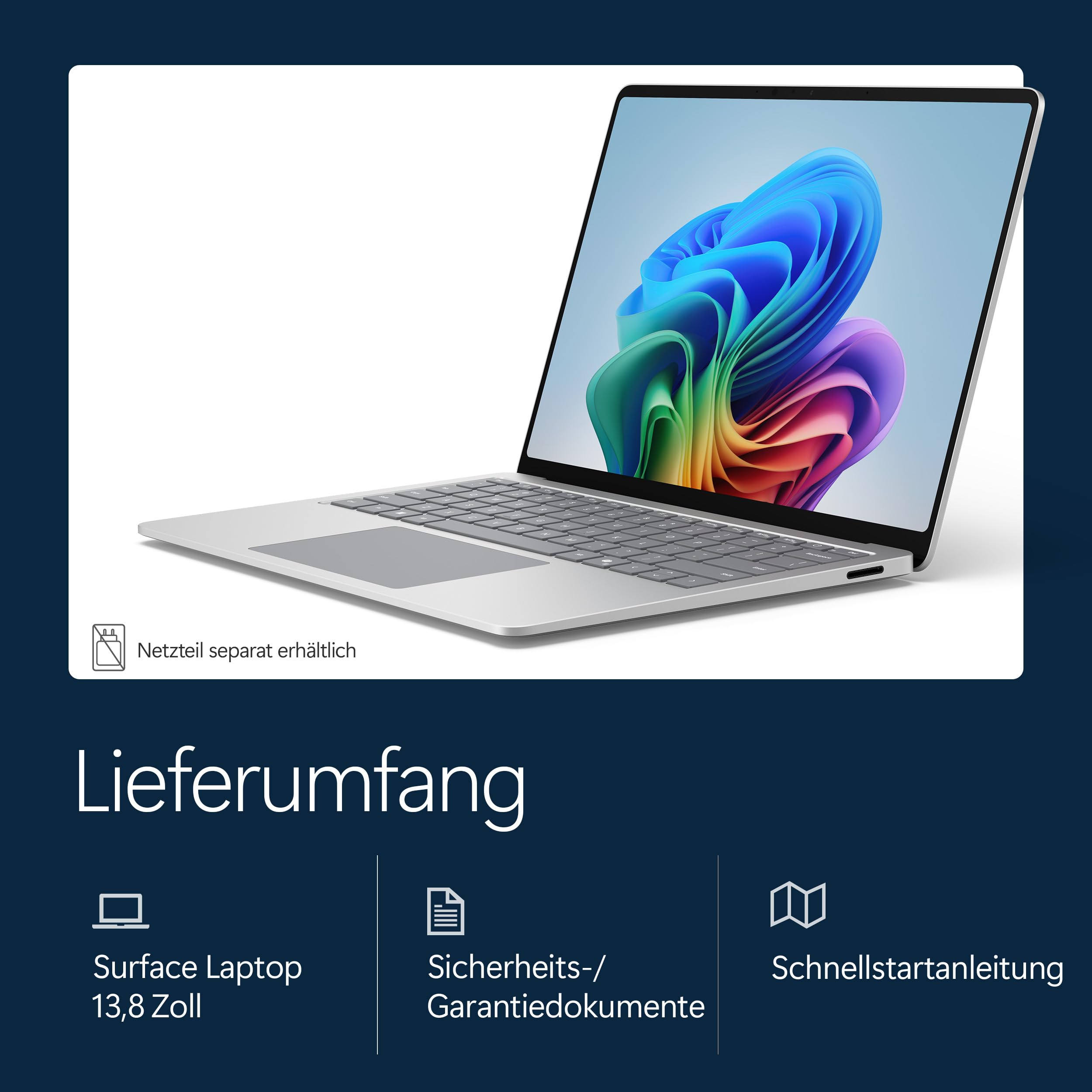 Microsoft Surface Laptop, 13.8" | Snapdragon X Plus | 16GB RAM, 512GB SSD | 13.8" LCD Touchscreen | Copilot+ PC | Platin | Windows 11 Home | Neuestes Modell (8. Edition)