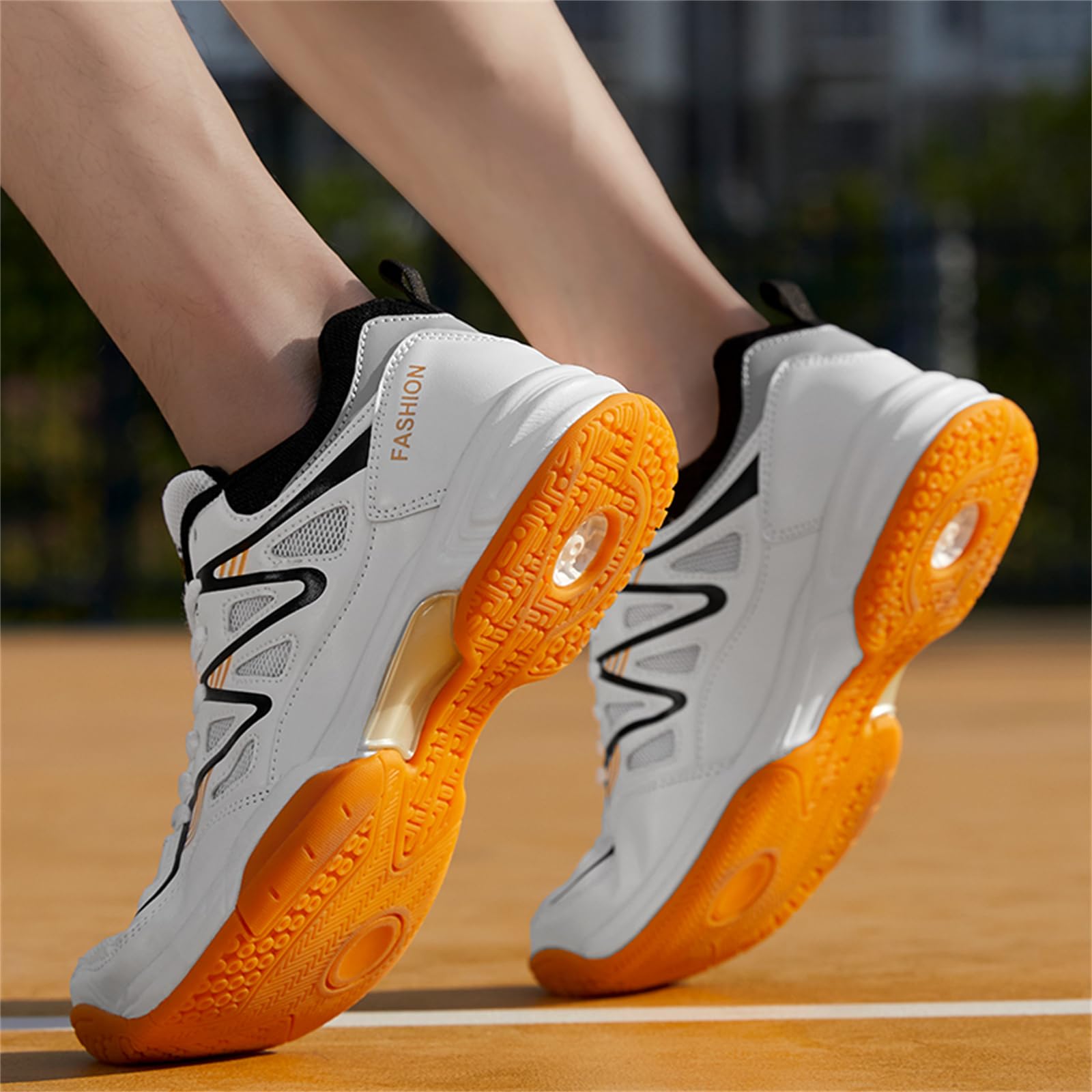 JiuQing Męskie buty do badmintona Wysokie buty do tenisa Pickleball Antypoślizgowe lekkie tenisówki do hal