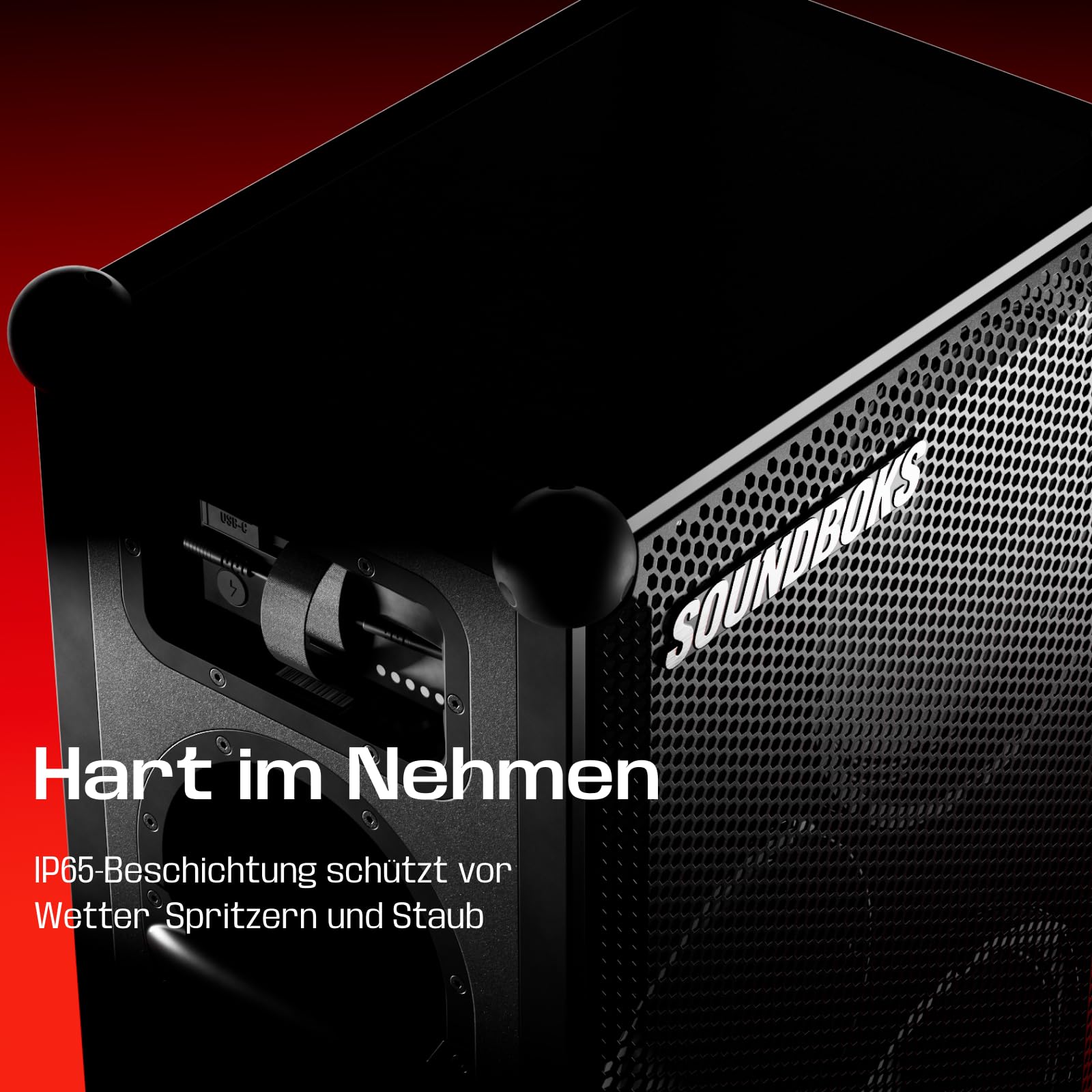 SOUNDBOKS 4 - Bluetooth Performance Speaker - USB-C-Aufladung Akku - Lautester Party Lautsprecher mit 40 Stunden Akku - Kabelloser und tragbarer Lautsprecher - Designed in Dänemark - 126dB (Schwarz)