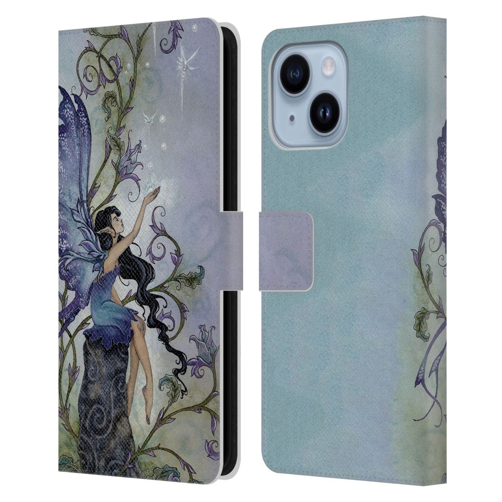 Protection intégrale iPhone 14 Plus étui portefeuille cuir Amy Brown - 7