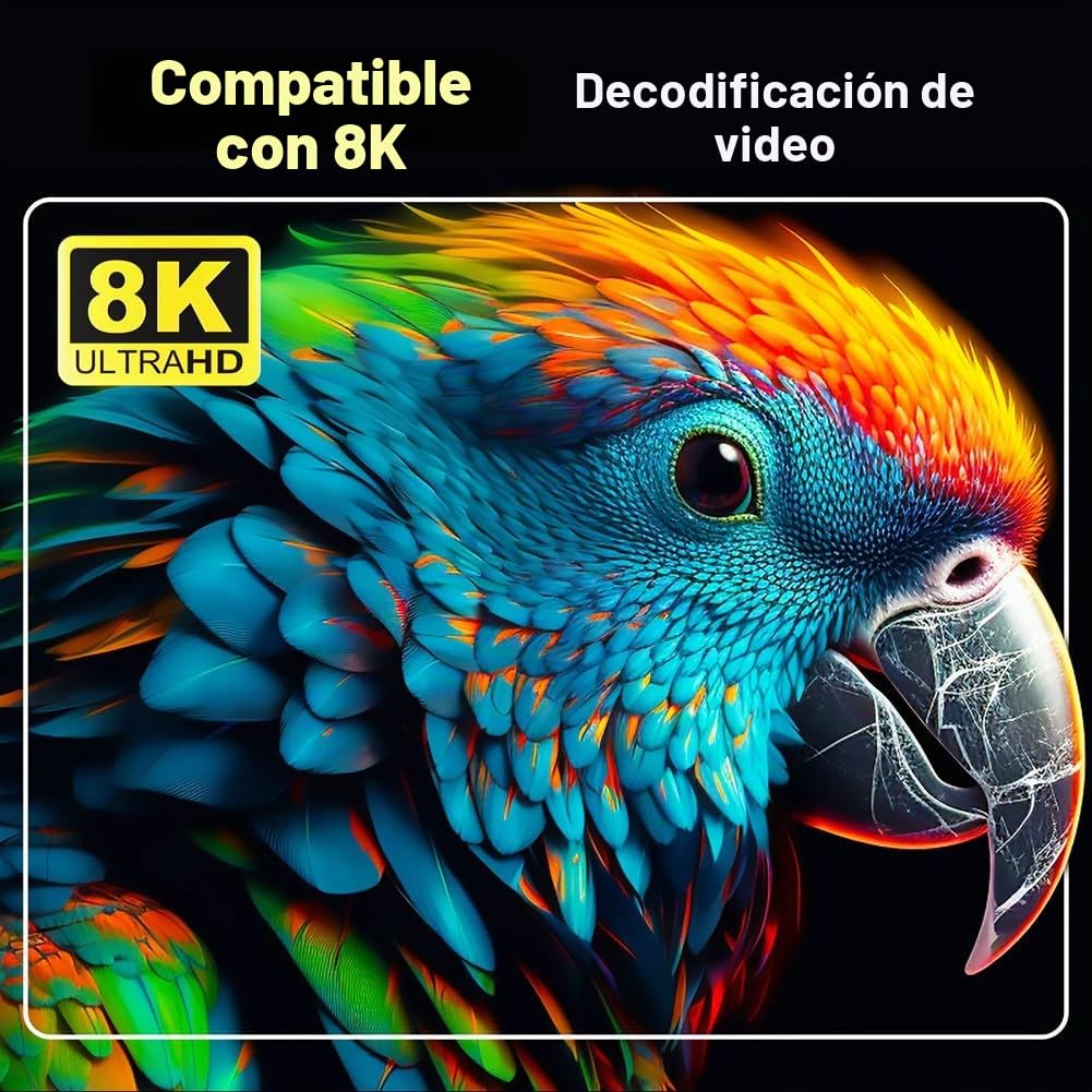 TV Box Android 14, Android Box 2GB + 16GB, RK3518, Cuatro Núcleos, 2.4G/5G, WiFi Dual, Compatible con 265, 8K HD, Bluetooth 5.0, Smart TV Box UE.