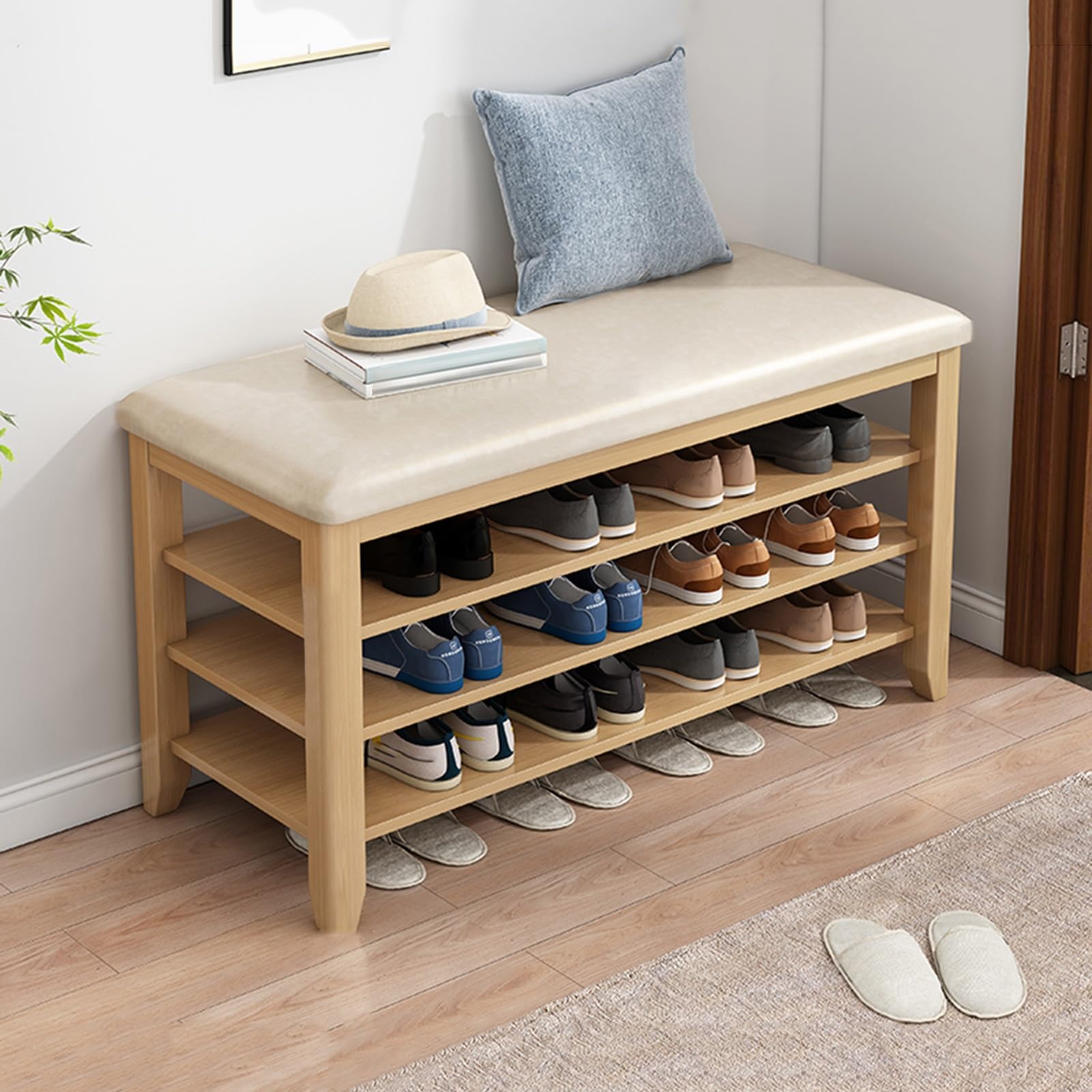 Meuble à chaussures pour chambre et entrée : résolvez le désordre avec ce banc en bois