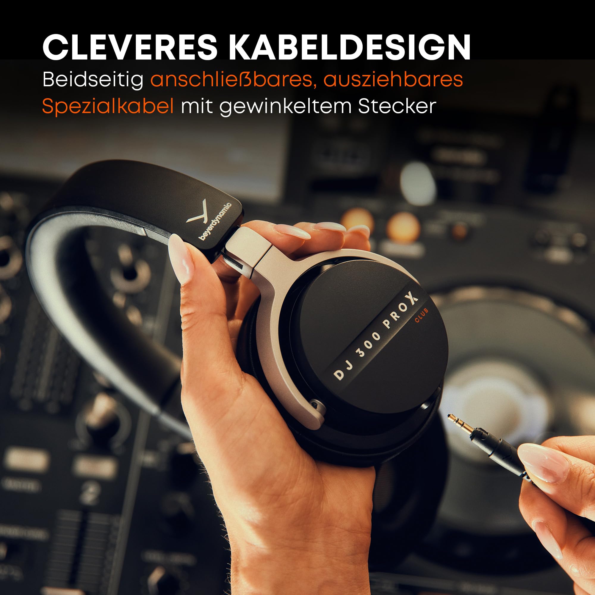 beyerdynamic DJ 300 PRO X CLUB Professioneller 2-in-1 DJ-Kopfhörer On-/Over-Ear-Wechsel als Flexibles Style- und Nutzungsfeature für Professionelle DJs