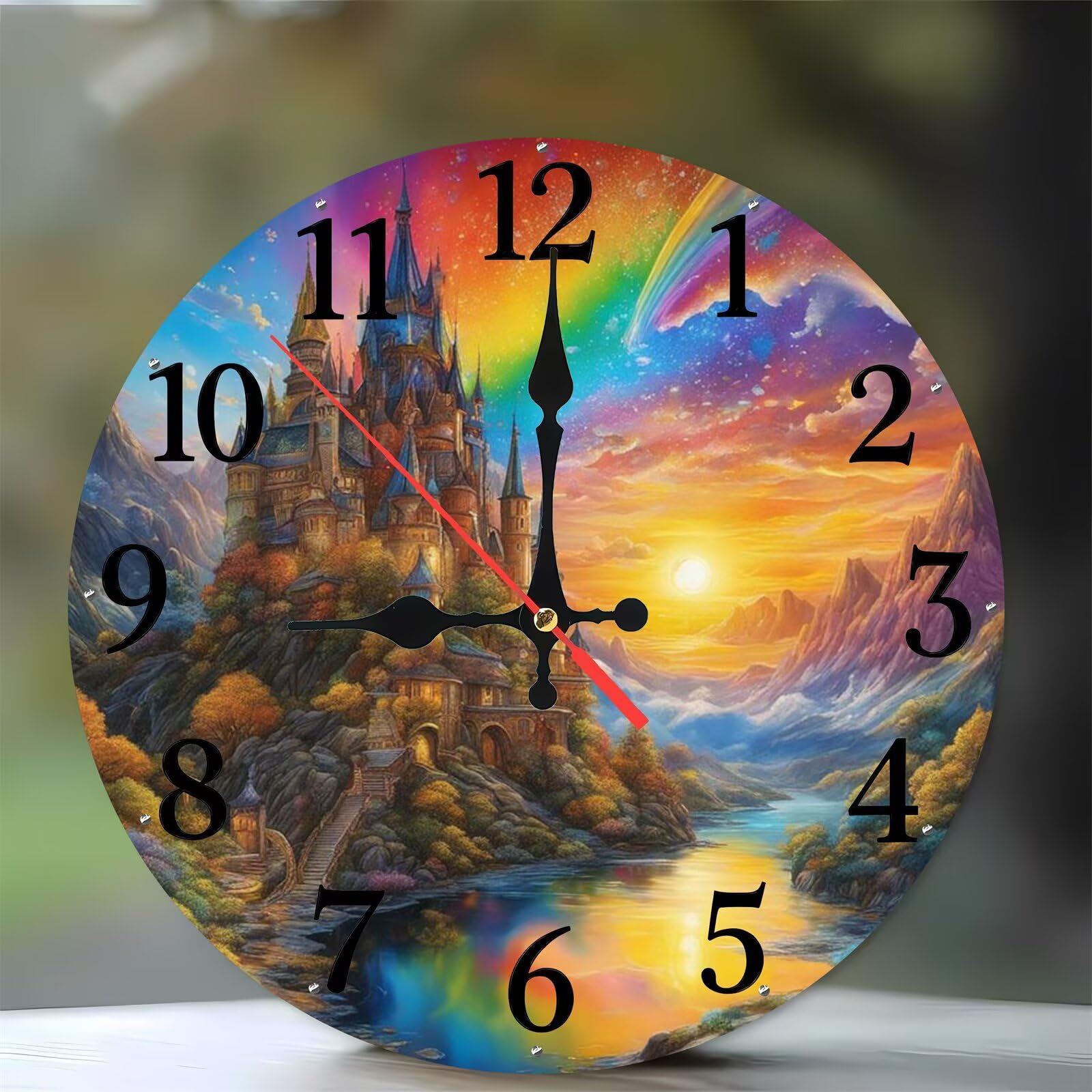 Horloge murale moderne cuisine salon chambre silencieuse en bois