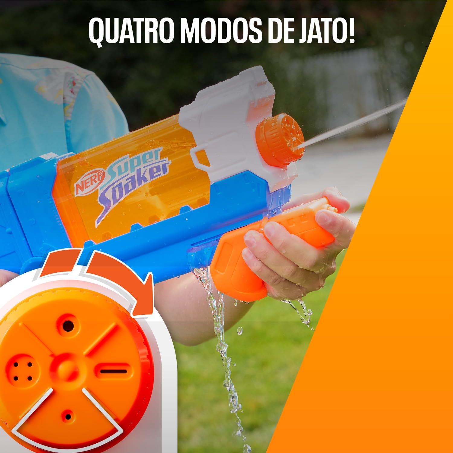 Nerf Super soaker Flip Fill Lançador de Água com 4 tipos de jato