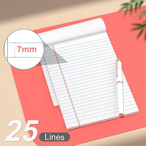 Miniatura 5 de Nichela Bloc de notas legales de 5 x 8 pulgadas, 4 blocs de notas de 25 líneas, 30 hojas cada bloc de escritura legal, papel grueso de 2.82 ozm,