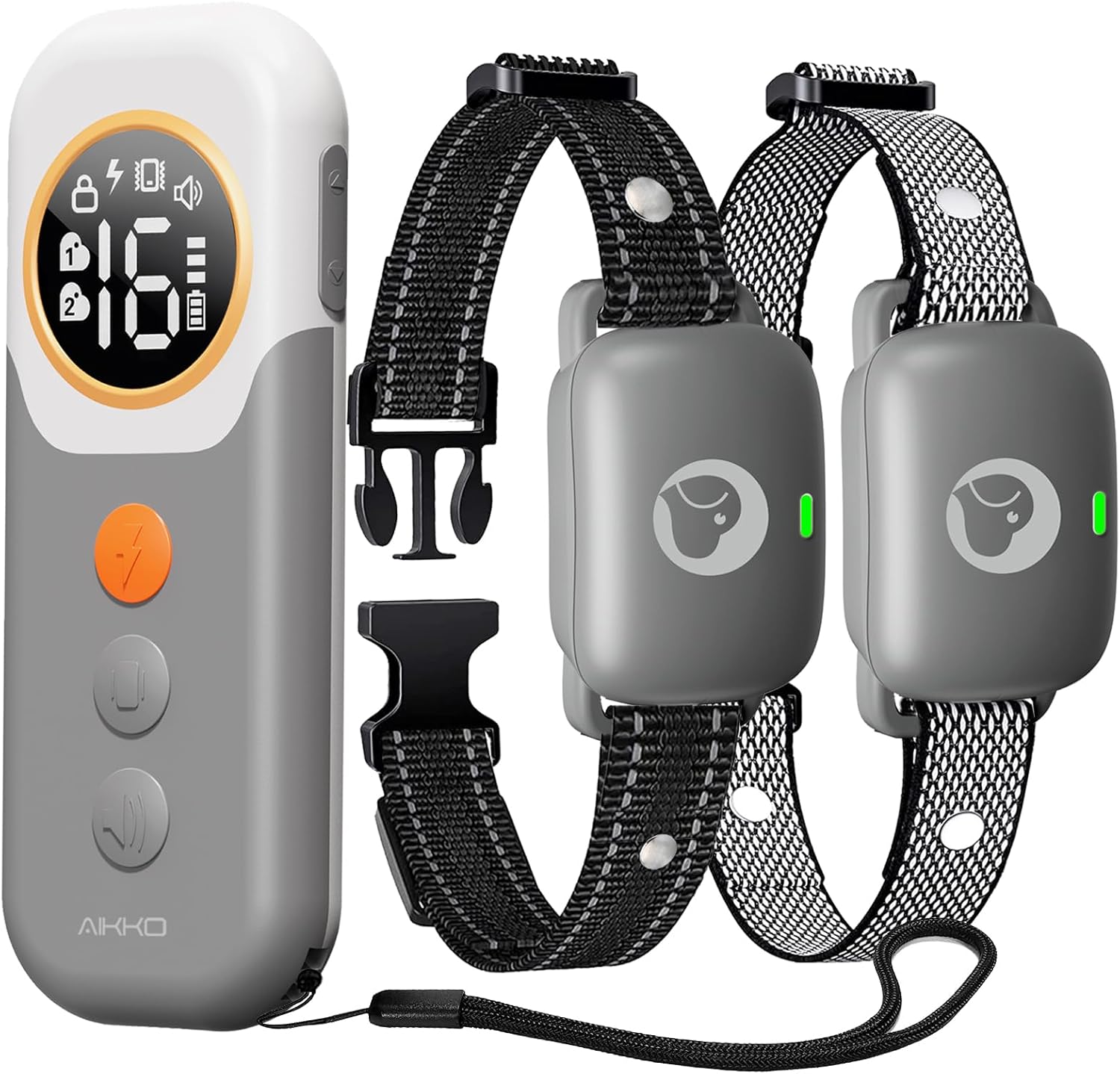 Aikko Dog Shock Collar 2 Dogs with Remote - 2400 Ft Waterproof Training Collar for Dogs Large Medium Small with 3 Modes, Beep Vibration Safe Shock, IP67 Waterproof Electric Collar for Dogs