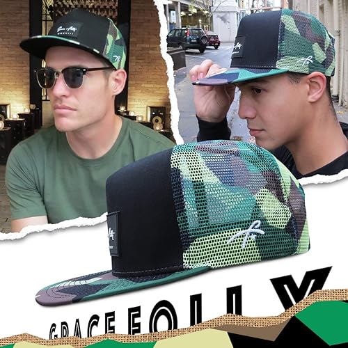 Miniatura 66 de Grace Folly - Gorra trucker unisex gorra de malla con cierre trasero negro (Black with Fade)