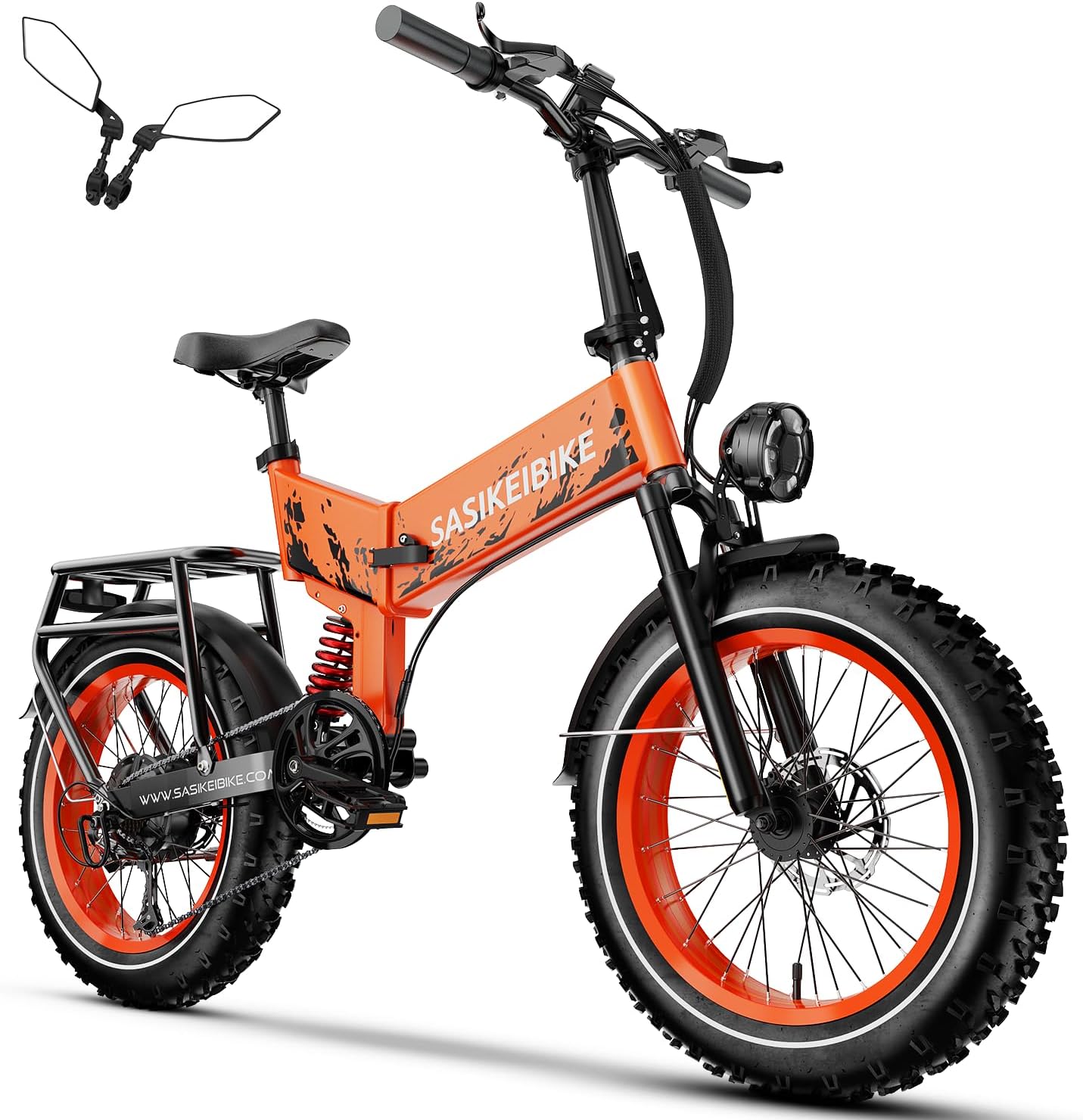 1500W Folding Electric Bike for Adults Full Suspension,52v 20AH Electric Dirt Bike with 20"x 4.0 Fat Tire, Max 30+MPH & 70 Miles Electric Bicycle, Ebike for Snow, Mountains, Road UL Certified