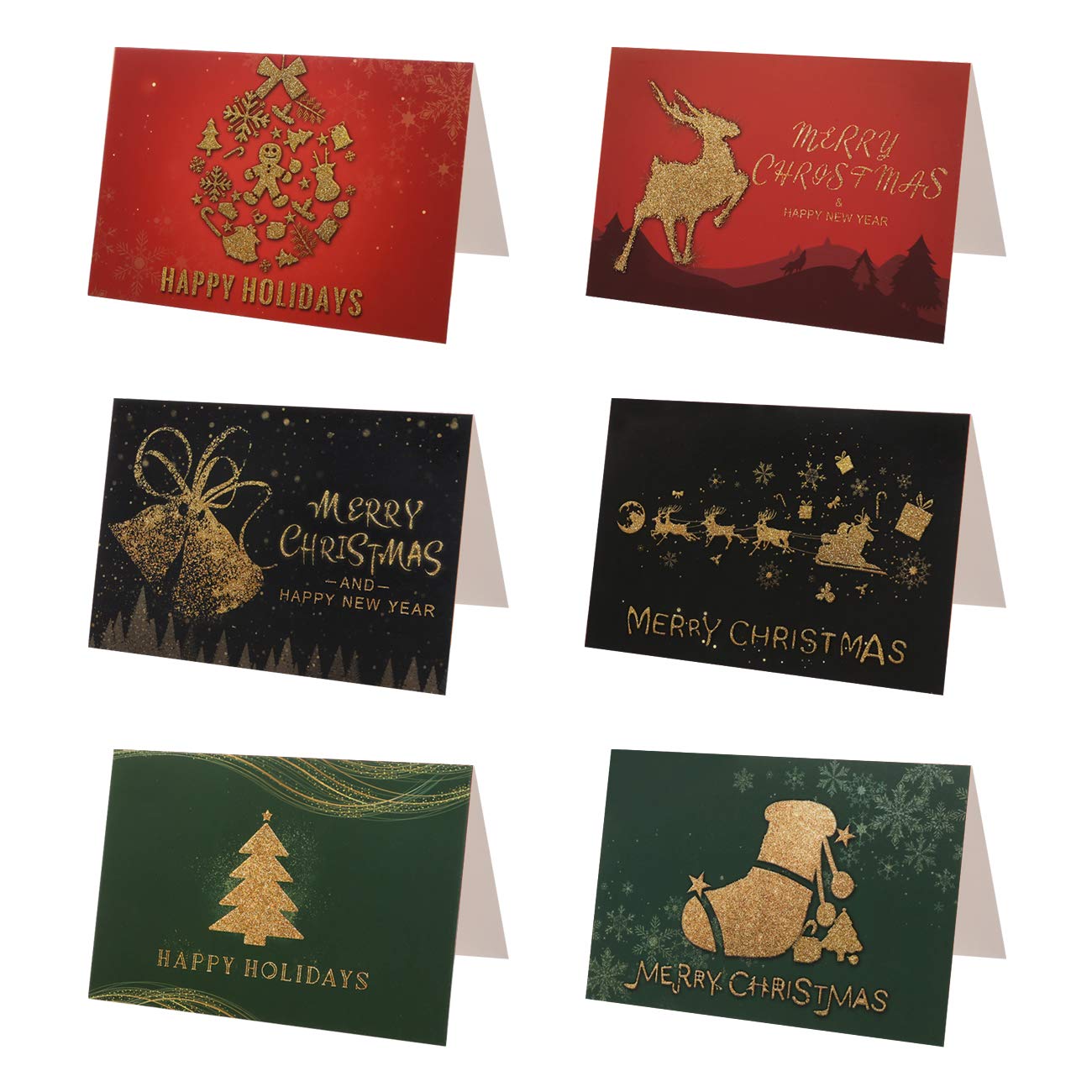 Amazon | Kesote クリスマスカード メッセージカード 24枚セット 封筒 