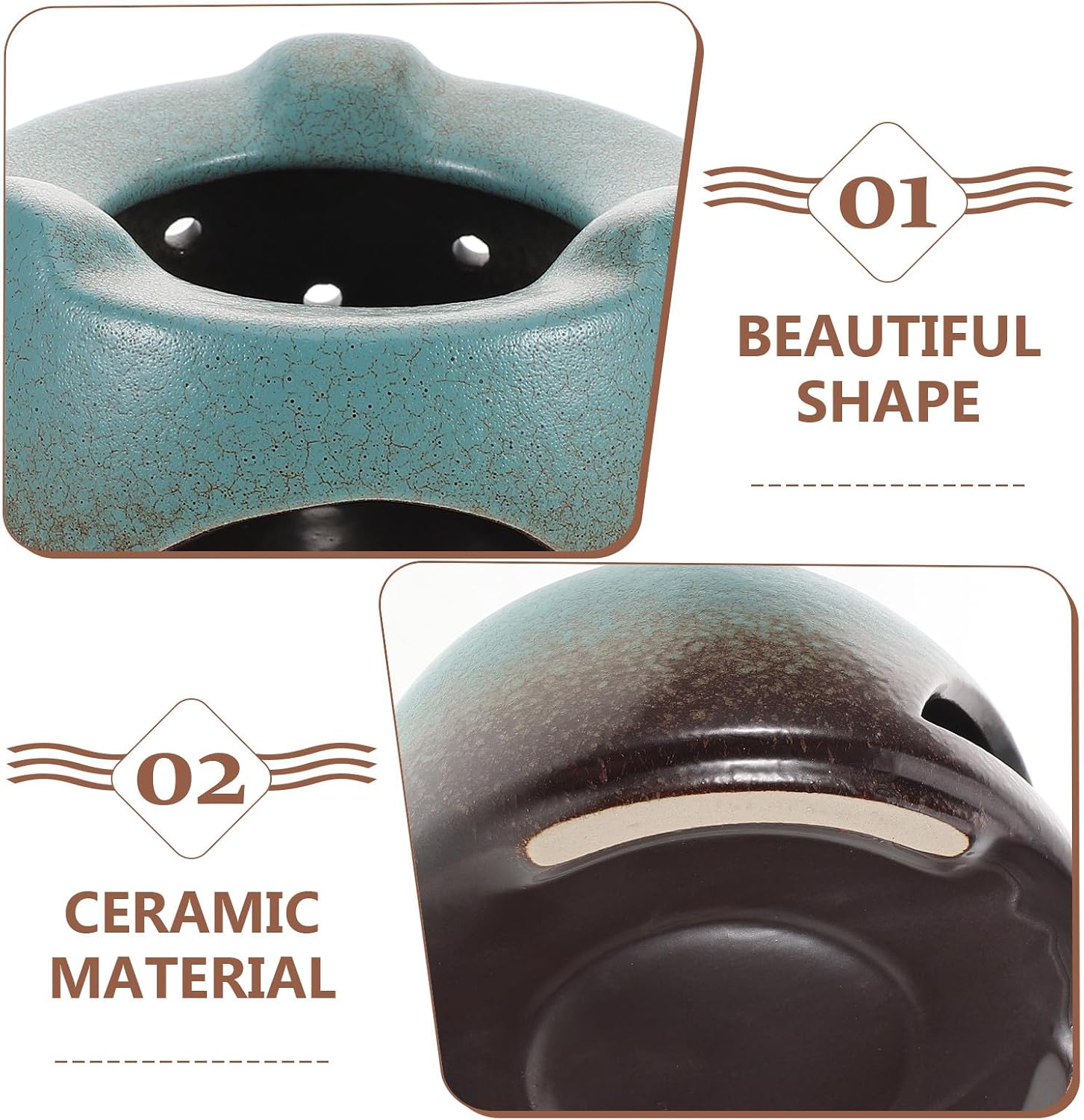 VOSAREA Ceramic Tea Warmer Base with Kiln-Green Glaze, Round Teapot Heater for Home Use, Food-Grade Ceramic Kettle Warmer for Tea Parties and Coffee Warmth