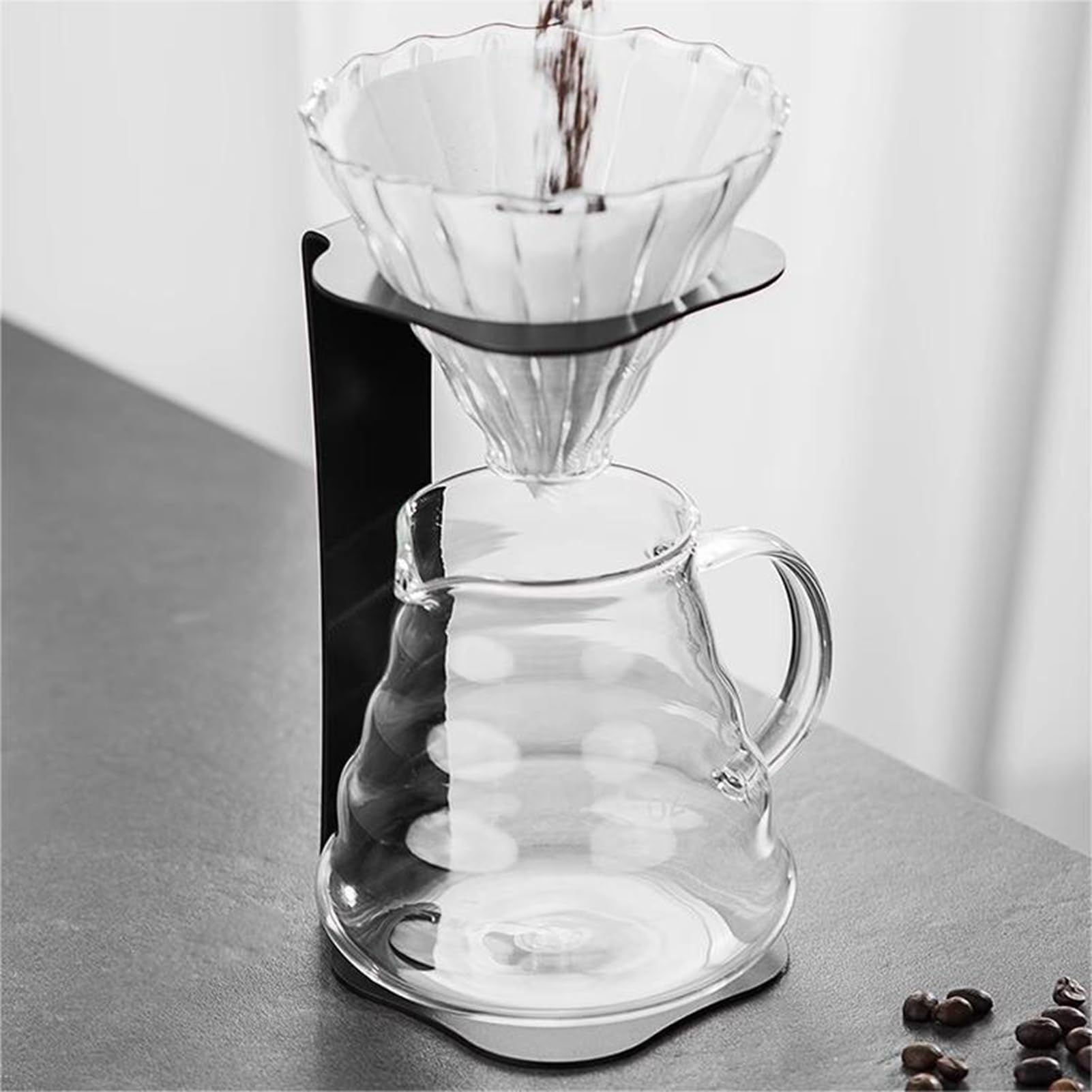 Kaffee Pour-over Station, Tragbarer Kaffeemaschinen Ständer, Kompakte Multifunktions-Filterstation mit Untersatz