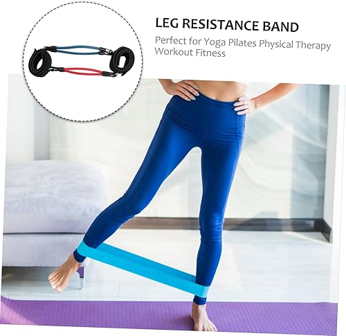 Miniatura 6 de BESPORTBLE 2pcs Leg Tube Strap Pilates Ankle Strap Leg Resistance Band Thigh Latex Band Adjustable Pull Rope