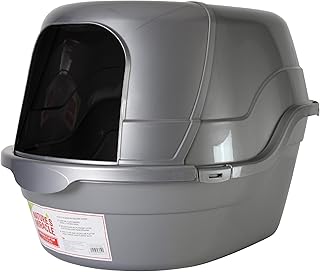 Milagro de la naturaleza oval con capucha Litter Box, Plateado