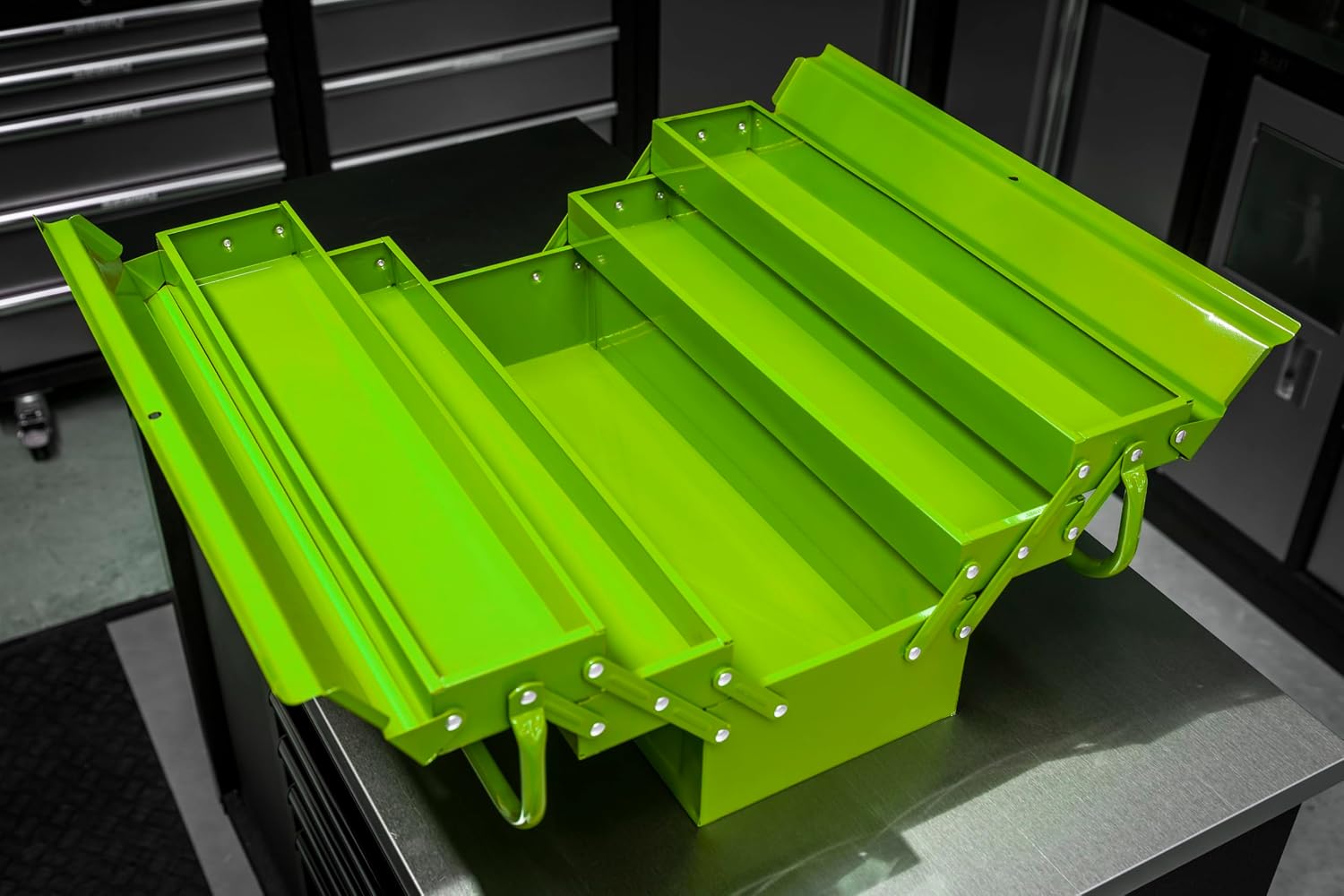 Sealey AP521HV 530mm 4 Tray Cantilever Toolbox - Hi-Vis Green