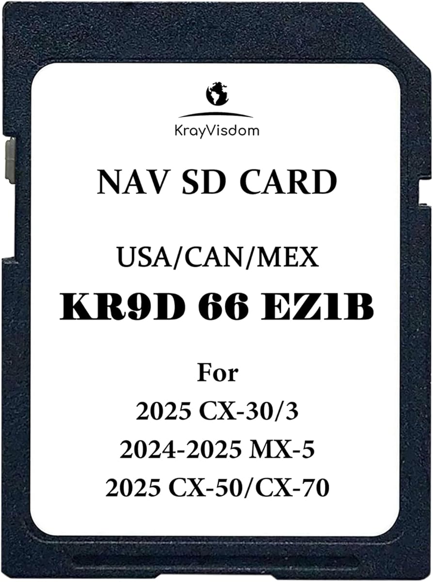 Navigation SD Card KR9D66EZ1B | No Data Fee, Works with HUD | Preloaded USA/CAN/MEX Offline GPS Maps for 3/CX 30/CX 50/CX 70(2025-2026), MX 5(2024-2026)