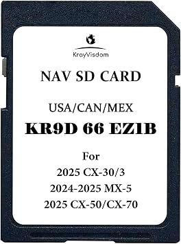Navigation SD Card KR9D66EZ1B | No Data Fee, Works with HUD | Preloaded USA/CAN/MEX Offline GPS Maps for 3/CX 30/CX 50/CX 702025-2026, MX 52024-2026