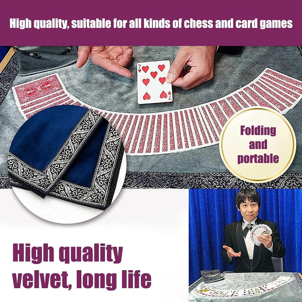 Tarot Card Cloth Mat, 66 x 66 cm Velvet Tarot Astrology Tablecloth Non-Slip Tarob Witch Divination Moon Phases Lovers Altar Cloth Board Game Accessories with Storage Bag