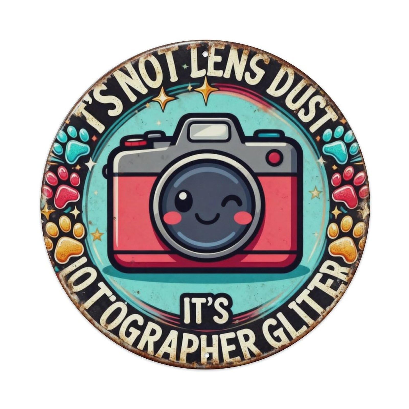 Photographer Glitter Metal Tin Sign Plaque
