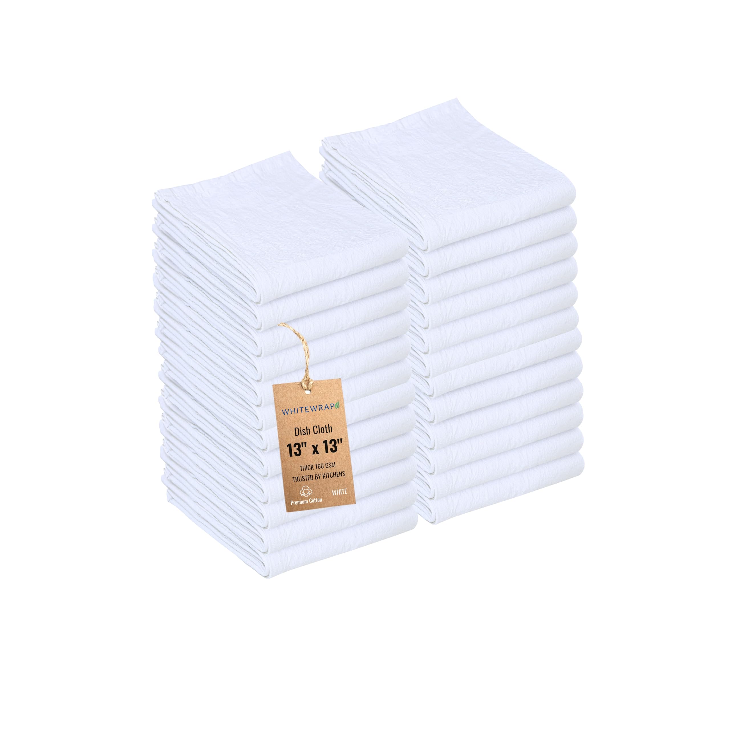 WHITEWRAP Flour Sack Towels - 2 Pack 33"x38" Blank Cotton Towels For Kitchen, Crafts, Baking & Embroidery