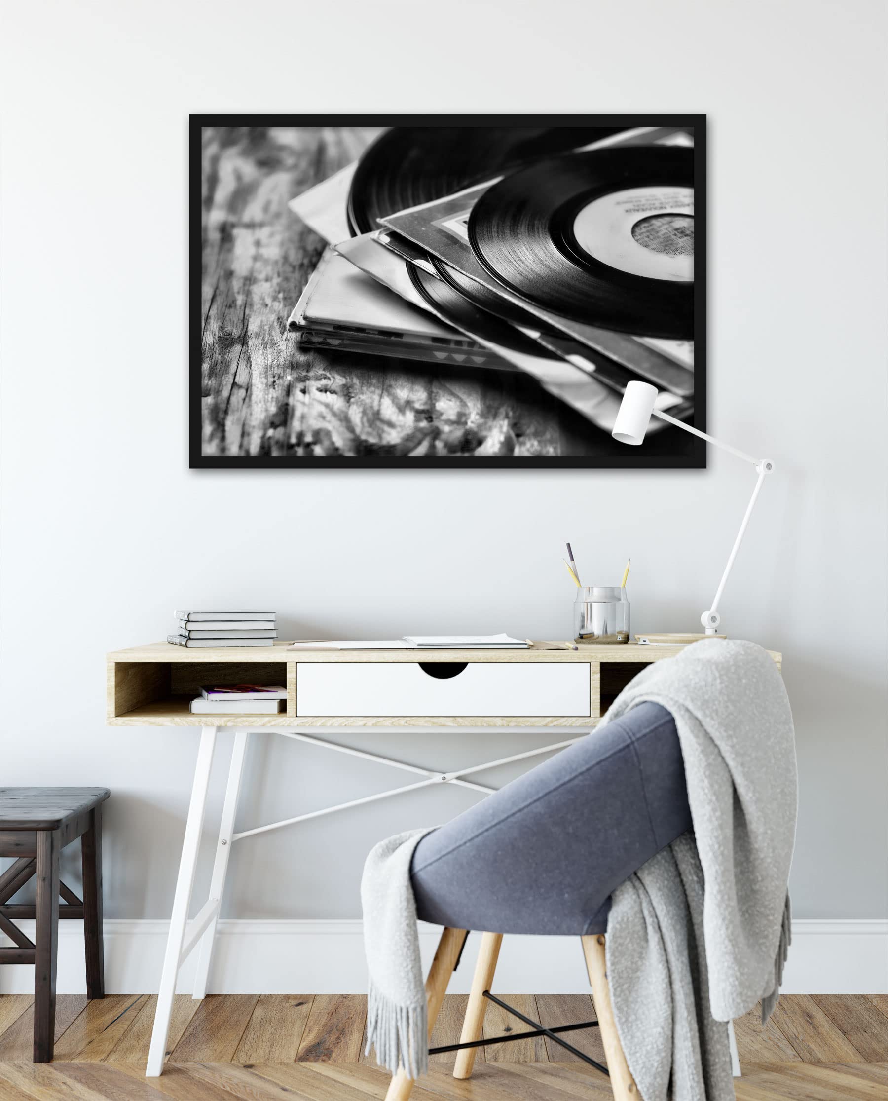 Mixtape, disco in vinile, poster DJ, formato 100 x 70 cm, stampa artistica incorniciata