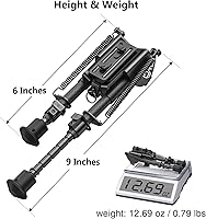 Vista 5 de CVLIFE Bípode de 6 a 9 pulgadas con adaptador para M-Rail