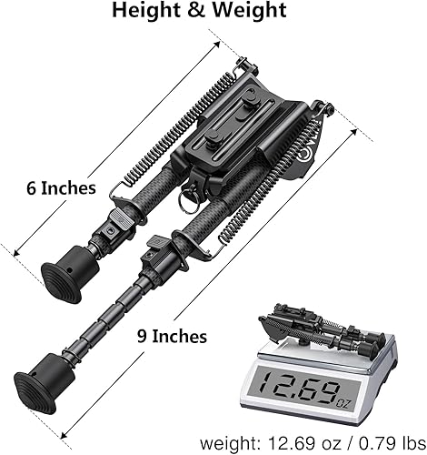 Miniatura 13 de CVLIFE Bípode de 6-9 pulgadas con adaptador para carril M