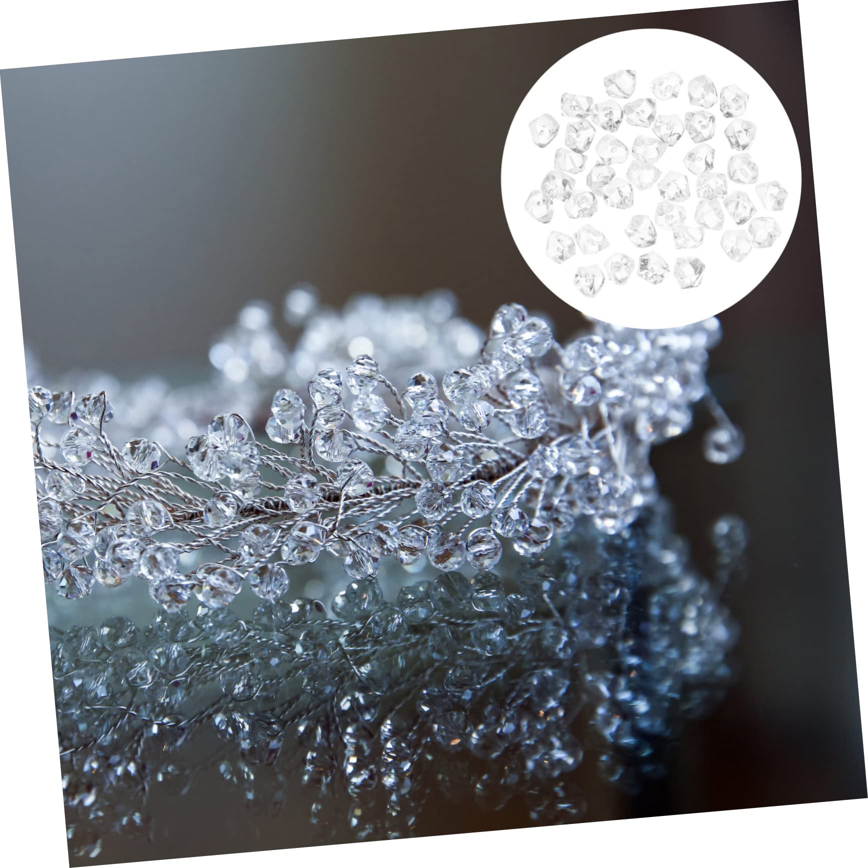 Amosfun 200 Pz Diamante Fai da Te Hair Charms Hair Jewelry coriandoli da tavola Cristalli da Sposa ciottoli per vasi Arredamento Diamanti in Resina Trasparente Diamanti per l'artigianato