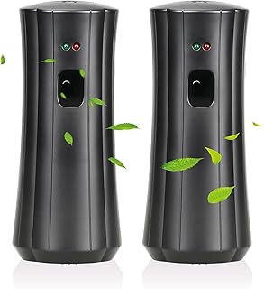 Automatic Fragrance Dispenser (2-Pack) Wall-mounted Aerosol Spray Air Freshener for Hotels, Home, Indoor, Offices, Schools, Restaurants, Commercial Place (Black, 008-BY)