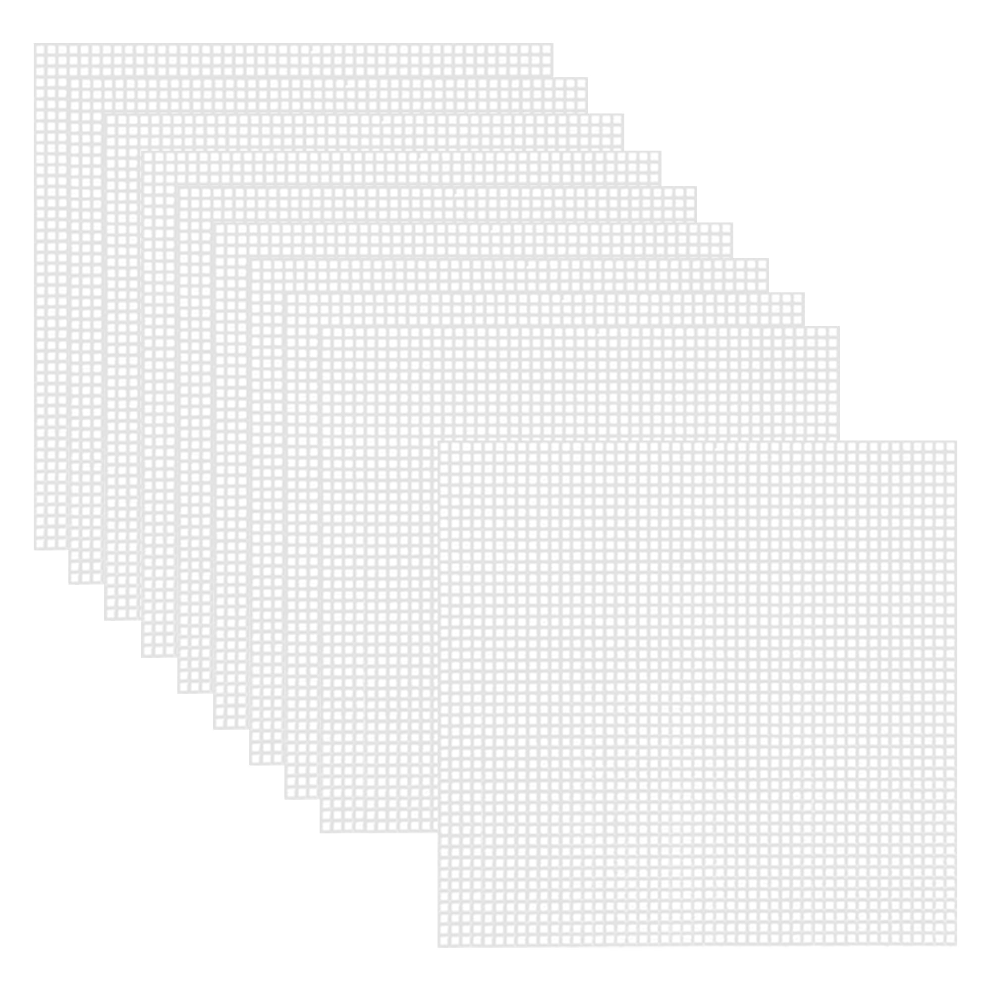 Allazone 10 PCS Clear Mesh Canvas Sheets for Embroidery Making, Cross Stitch Plastic Aida Mesh Screen for Crafts DIY Crochet Projects