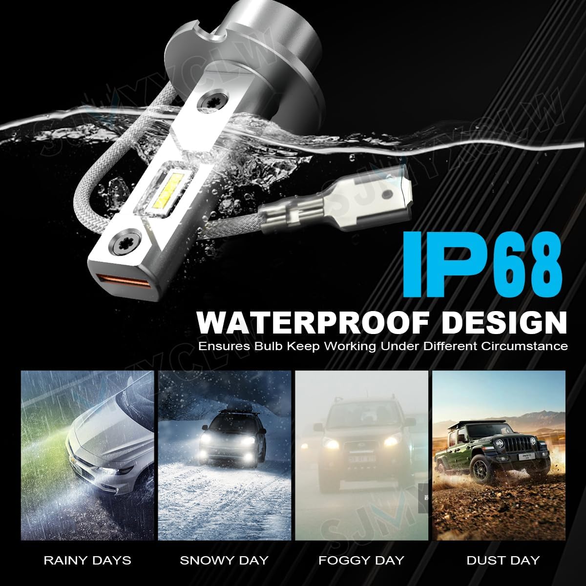 H3 Fog Bulb,1:1 Size Halogen Light Plug-n-Play,H3 Fog Lamp with DRL,Daytime Running Lights Canbus Ready, Pack of 2
