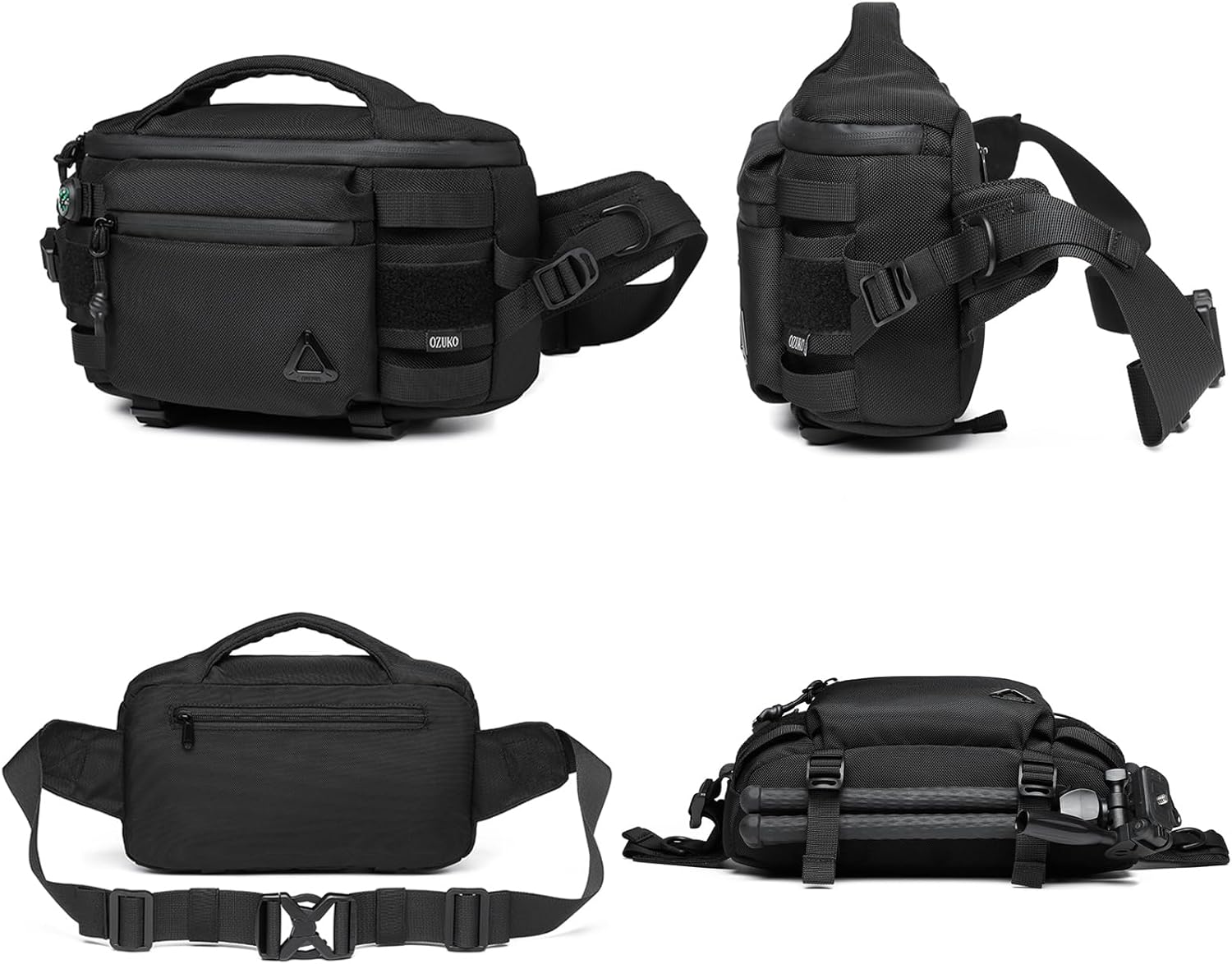 Sling Backpack Crossbody Sling Bag Chest Bag Daypack Fanny Pack For Men Women Waterproof Casual Pack Sling Bag for Tactical Outdoors Hiking Traveling Running Sport Work (Black)