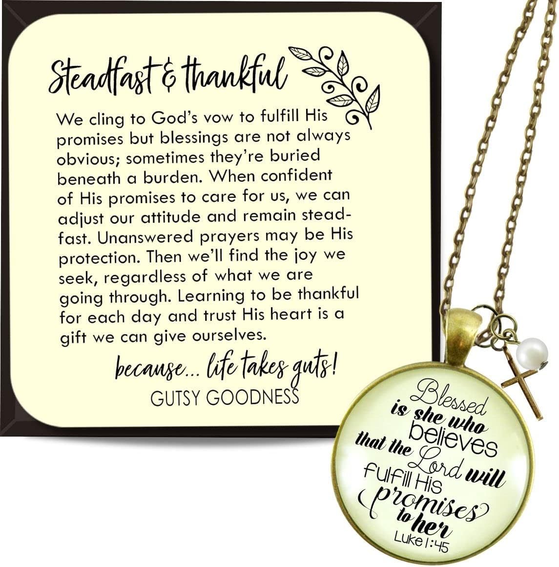 Gutsy Goodness Encouragement Necklace Handmade Bible Quote Message Jewelry Pendants For Women Of Faith