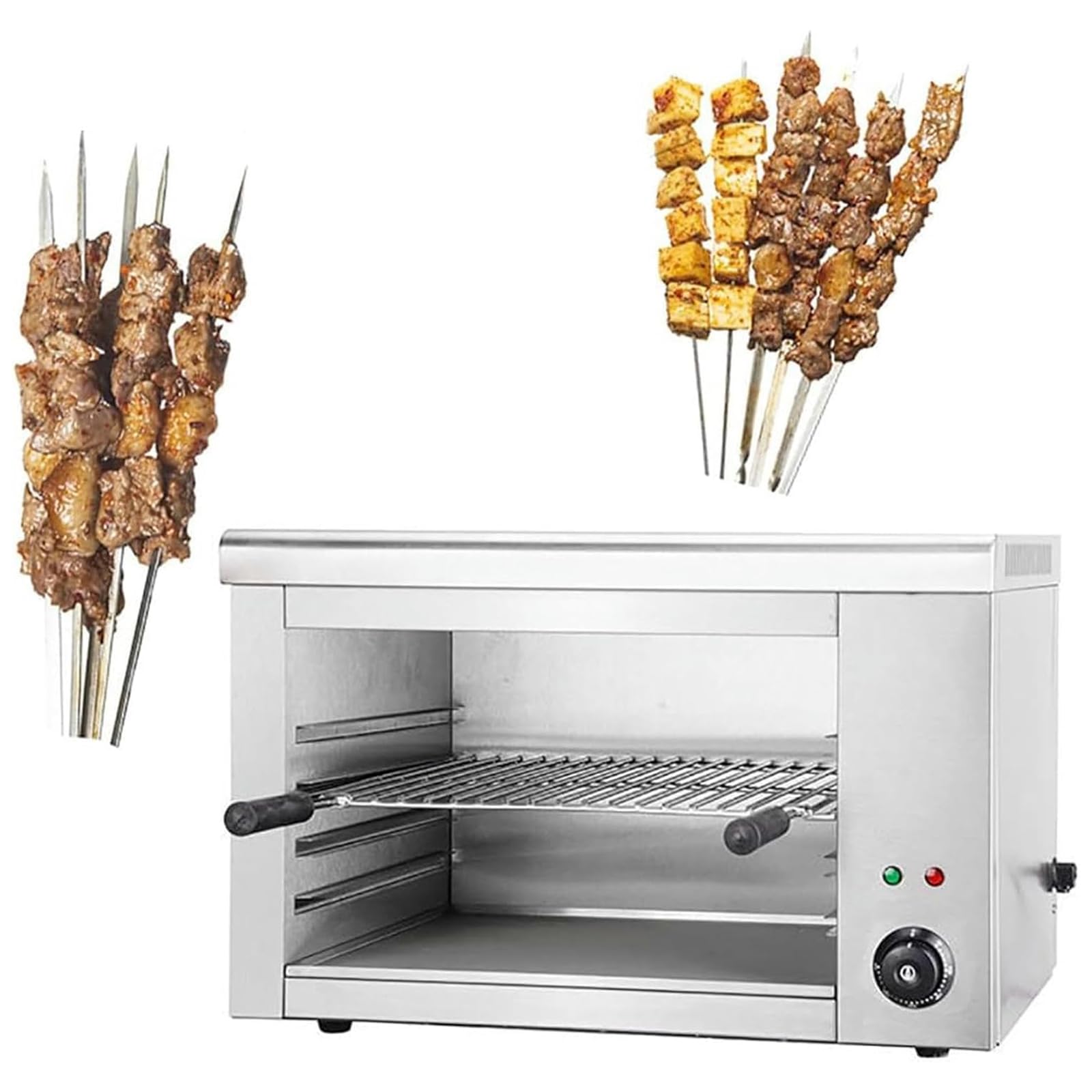 Horno De Salamandra Eléctrica, Horno De Pizza Eléctrica, Horno Eléctrico Controlado Termostáticamente, Aparato De Cocina De Cuadrícula Ajustable De 2200W, 360 ° Incluso Calentamiento