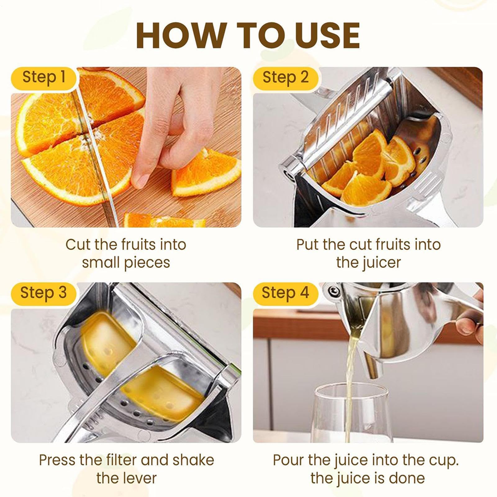 Spremiagrumi Manuale - Spremiagrumi In Acciaio | Contenitore Per Utensili Da Cucina, Portatile Per Lime Pompelmo Escursionismo Campeggio Picnic Cucina