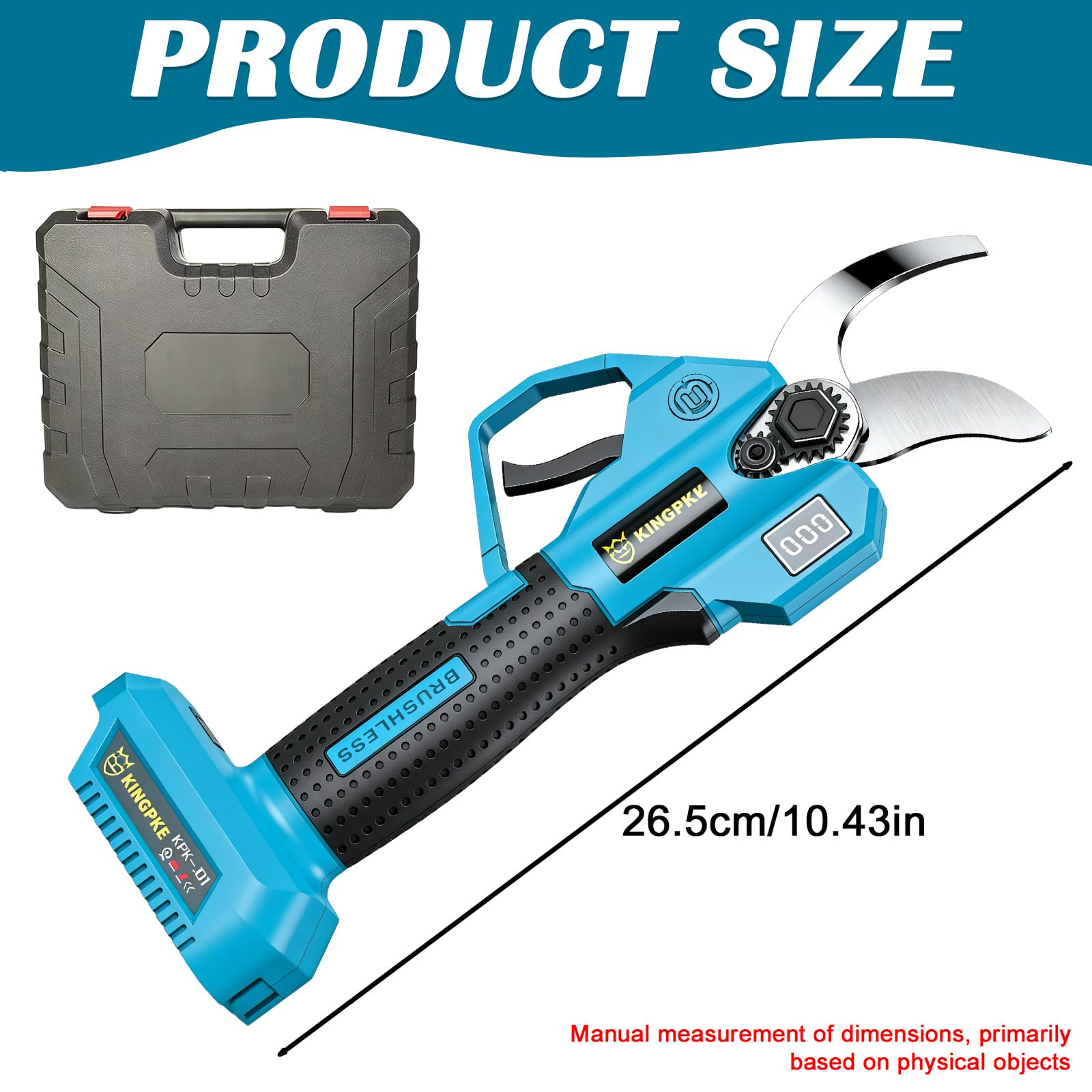 Coupe-branches sans fil professionnel compatible avec Makita 18 V 25 mm Sécateur électrique avec écran LCD pour élaguer les arbres et les arbres fruitiers (sans batterie)