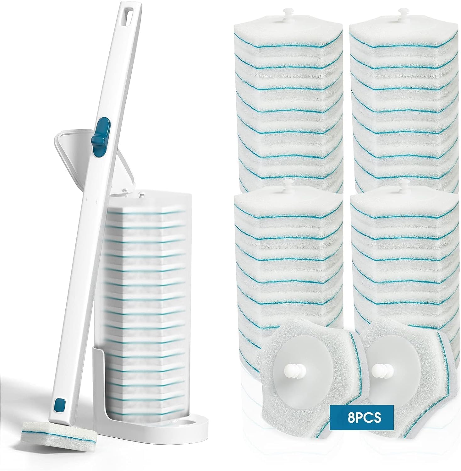 Ricamzi Toilet Cleaner with 8 Refills - Disposable Toilet Brush Cleaning System- Toilet Bowl Cleaner Brush, Storage Caddy and 8 Toilet Brush Refill Heads for Cleaning (1 Pack) (B0CKZ98TVS) Amazon Price History, Amazon Price Tracker