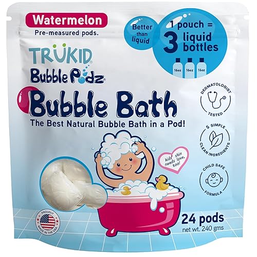 Miniatura 73 de TruKid Bubble Podz - Baño de burbujas para niños, niños pequeños y bebés, bomba de baño suave y refrescante sin lágrimas para piel sensible con