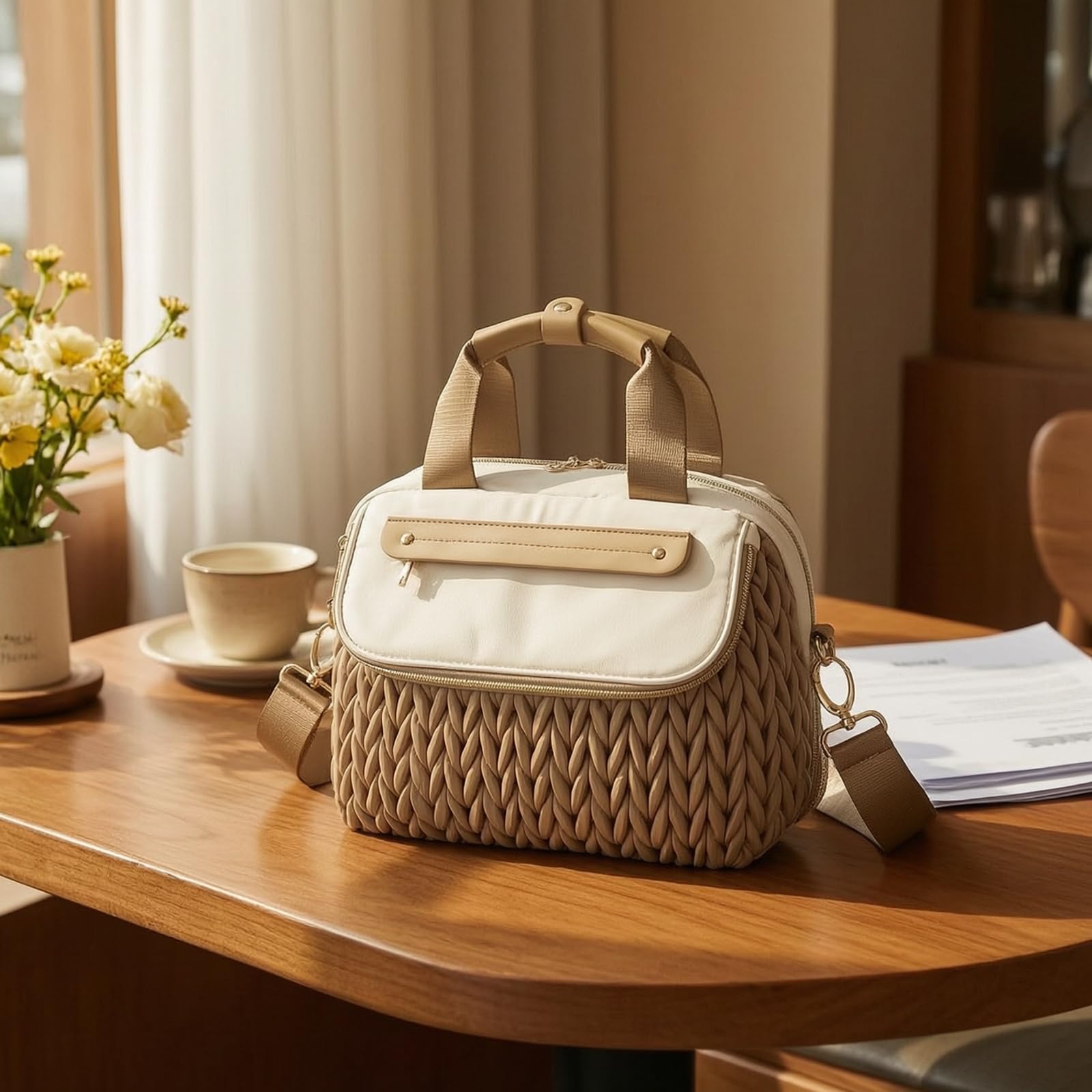 Borsa Cambio con Fasciatoio Impermeabile Borsa con Fasciatoio Trapuntata per Genitori, Array, Marrone