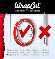 Vista 3 de VViViD Wrap Cut cinta para corte de bordes de vinilo de 32 pies (10 m) con espátula amarilla para detalles