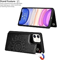 Vista 145 de Cavor for iPhone 11 Wallet Case with Card Slots Holder,Premium PU Leather Kickstand Feature Case [Wrist Strap] Double Magnetic Clasp Shockproof Flip