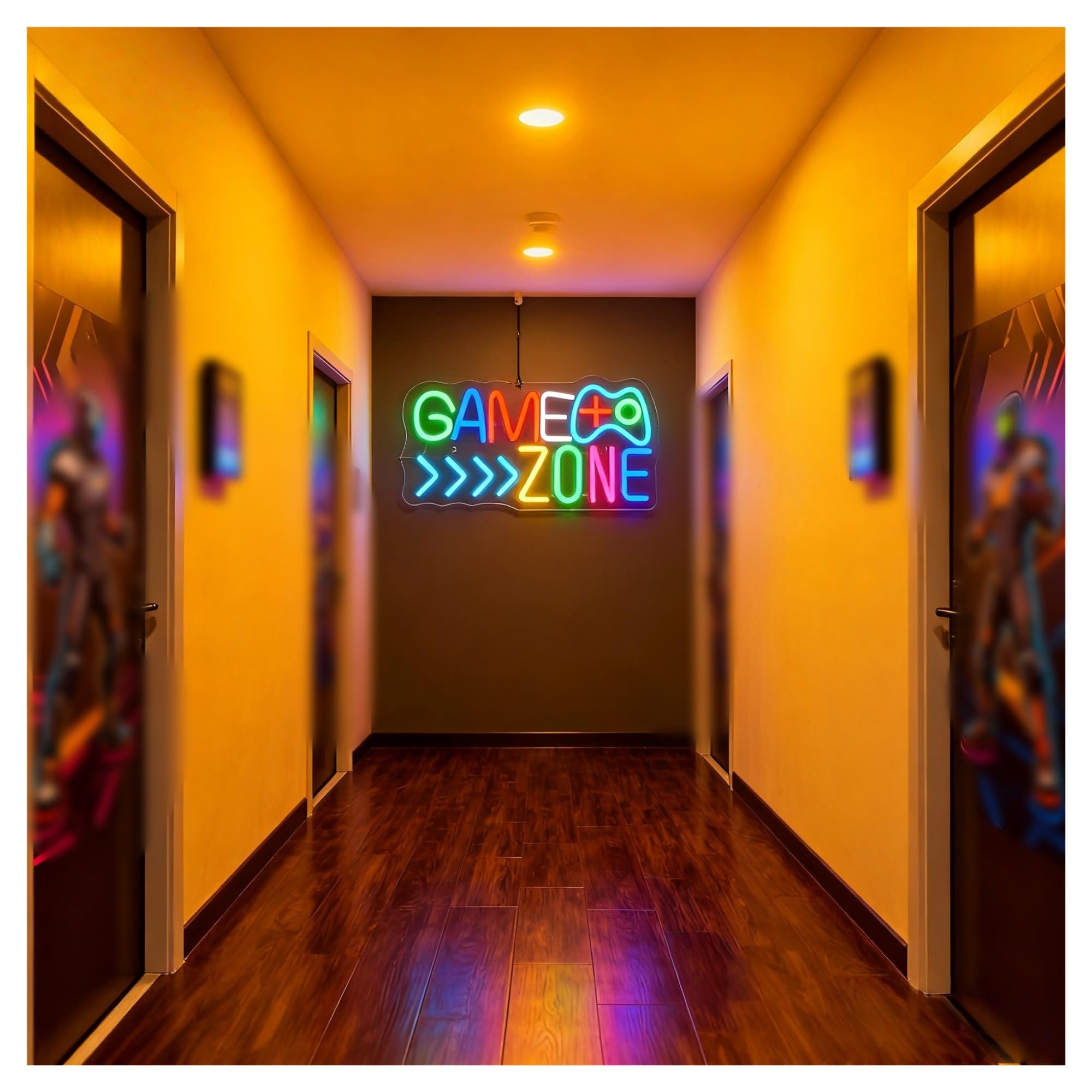 Luci al Neon Da Parete Insegna Al Neon"Game Zone"da Parete Per Camera Da Letto, Sala Videogiochi, Luci Decorative 40x23cm