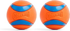 Chuckit! Ultra Ball Dog Toy - Medium Bouncy Fetch Balls For Dogs 20-60 lbs - Made from Durable Rubber - Floating Water Pet Toys - Size Medium - 2.5-inch Diameter - Pack of 2