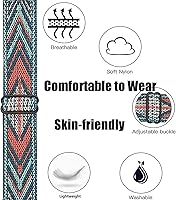 Vista 3 de Paquete de 8 bandas elásticas compatibles con Fitbit Versa 3 y Fitbit Versa 4, Fitbit Sense y Fitbit Sense 2, pulsera deportiva ajustable de nailon