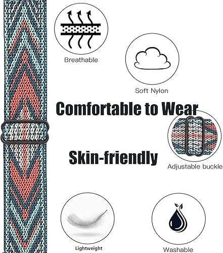 Miniatura 3 de Paquete de 8 bandas elásticas compatibles con Fitbit Versa 3 y Fitbit Versa 4, Fitbit Sense y Fitbit Sense 2, pulsera deportiva ajustable de nailon