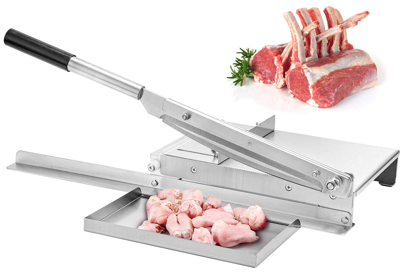 Snapklik.com : Moongiantgo Manual Meat Slicer Stainless Steel Ribs Bone ...
