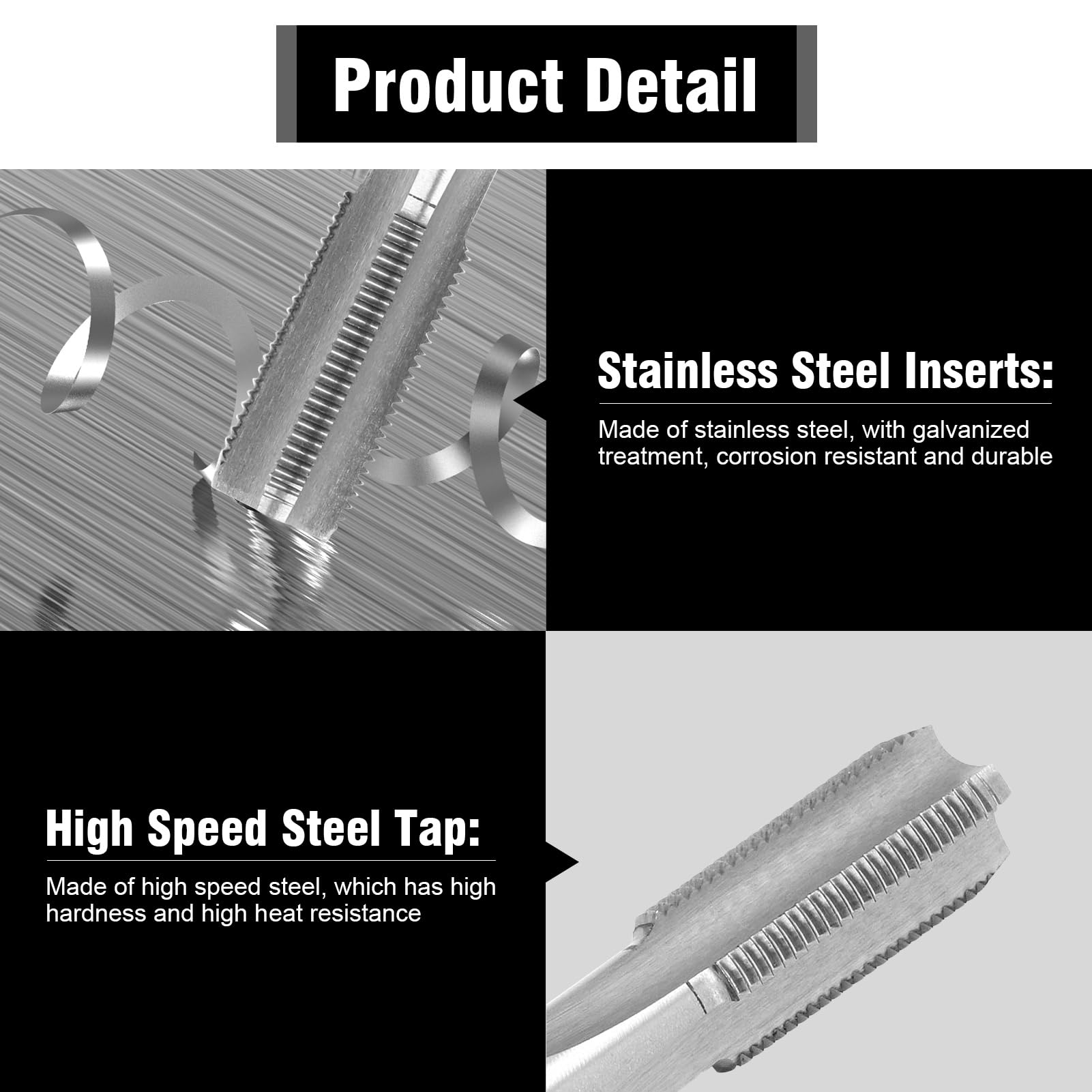 Spark Plug Thread Repair Tool, M12 x 1.25 Inserts and M14 x 1.25