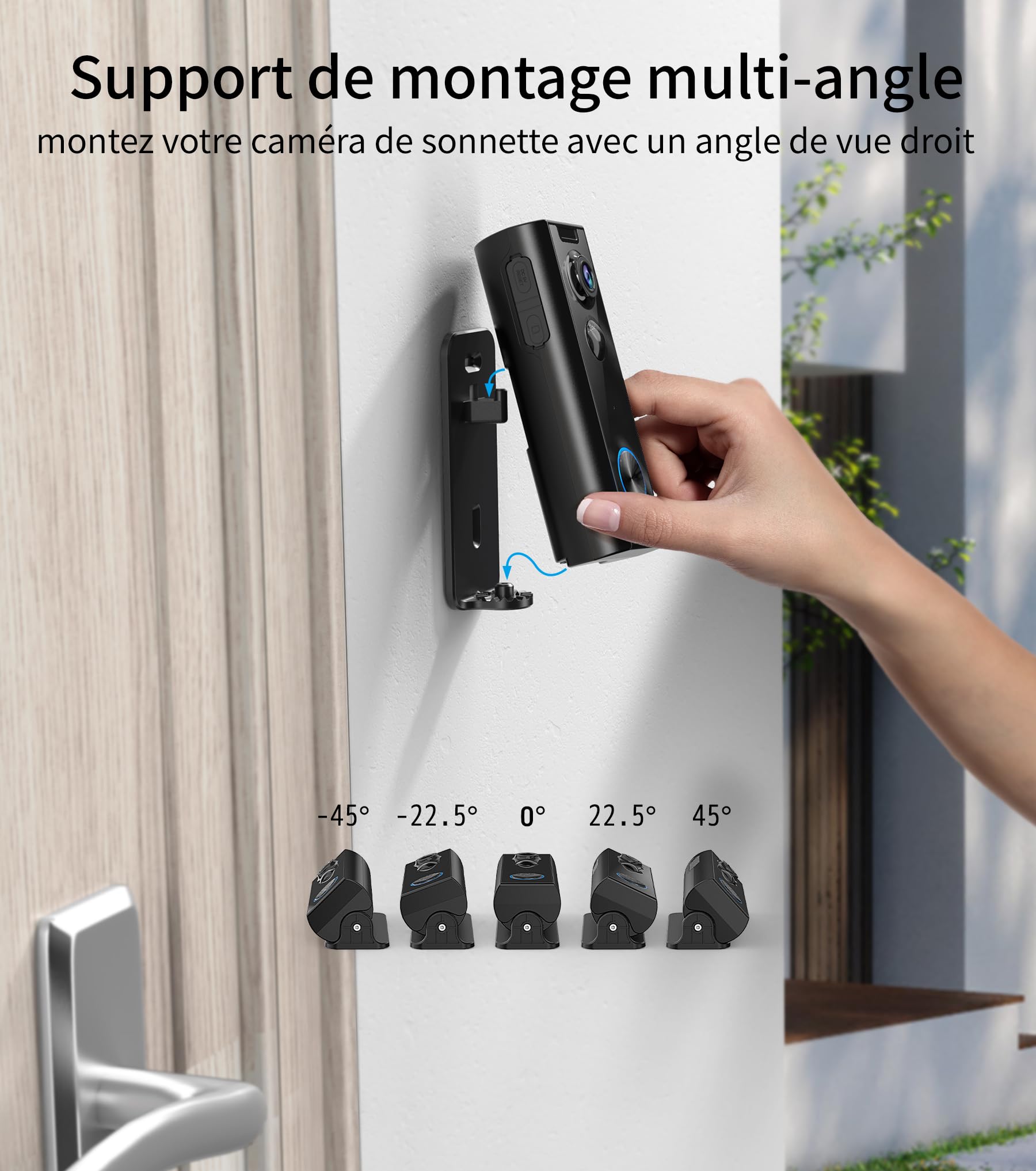 Ankway Wideo dzwonek do drzwi 2,4 GHz z kamerą – 2K FHD regulowany dzwonek do drzwi z funkcją chime, wykrywanie PIR, widoczność w nocy, 2-drożne audio, wodoszczelny, zasilany bateriami, pamięć SD i