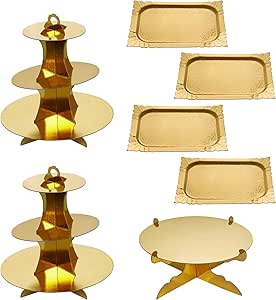 Organizador Mesas Eventos Bandeja De Servir 3 Niveles Blanca - Soporte Para Postres Y Aperitivos De 12 Pulgadas Bandeja Escalonada